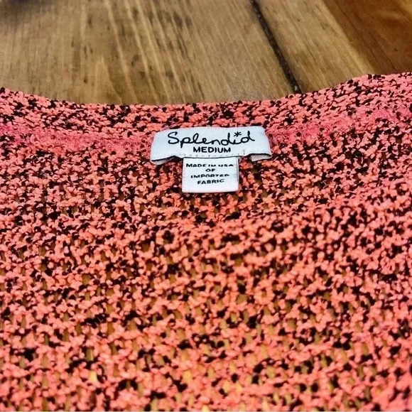 Splendid pink black scoop neck pullover sweater - Picture 5 of 8